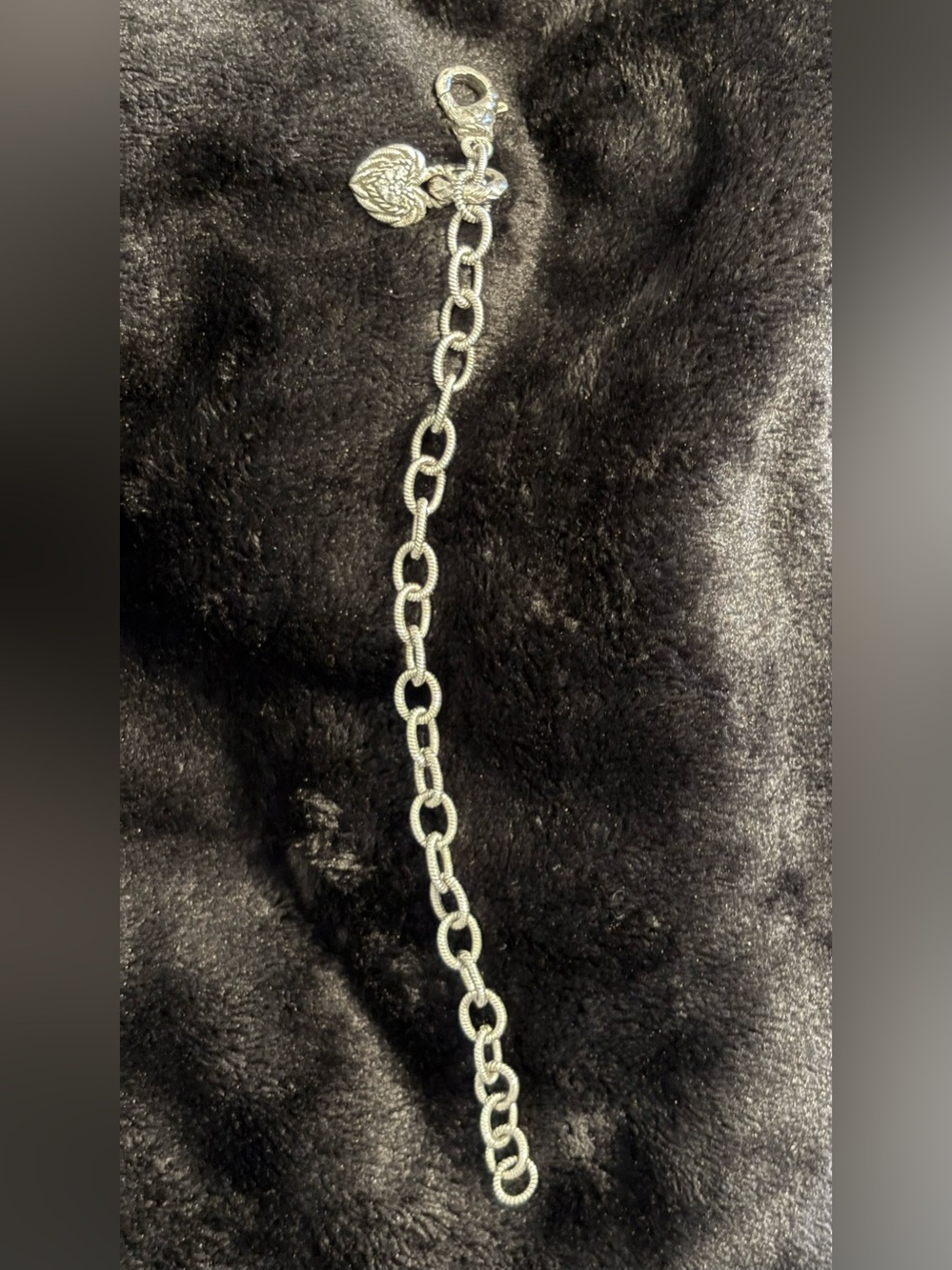 Judith Ripka Textured Oval Link Charm Bracelet